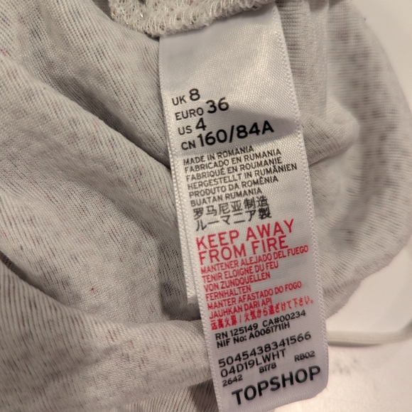 TOPSHOP sz 4 Multicolored Glitter Mesh Bodysuit Sparkly Adj Spaghetti Straps - Picture 14 of 15
